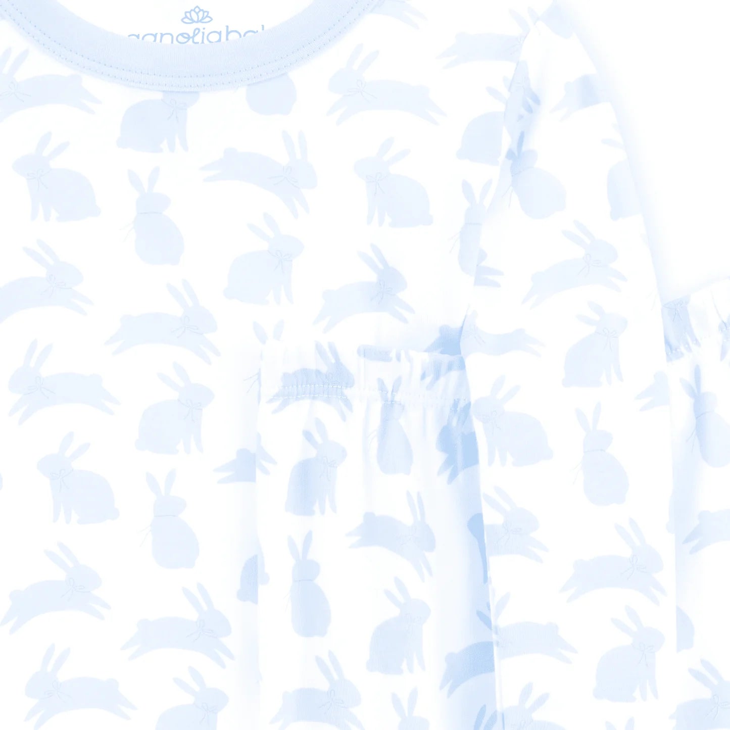 Light Blue Leaping Bunnies Long Pajamas