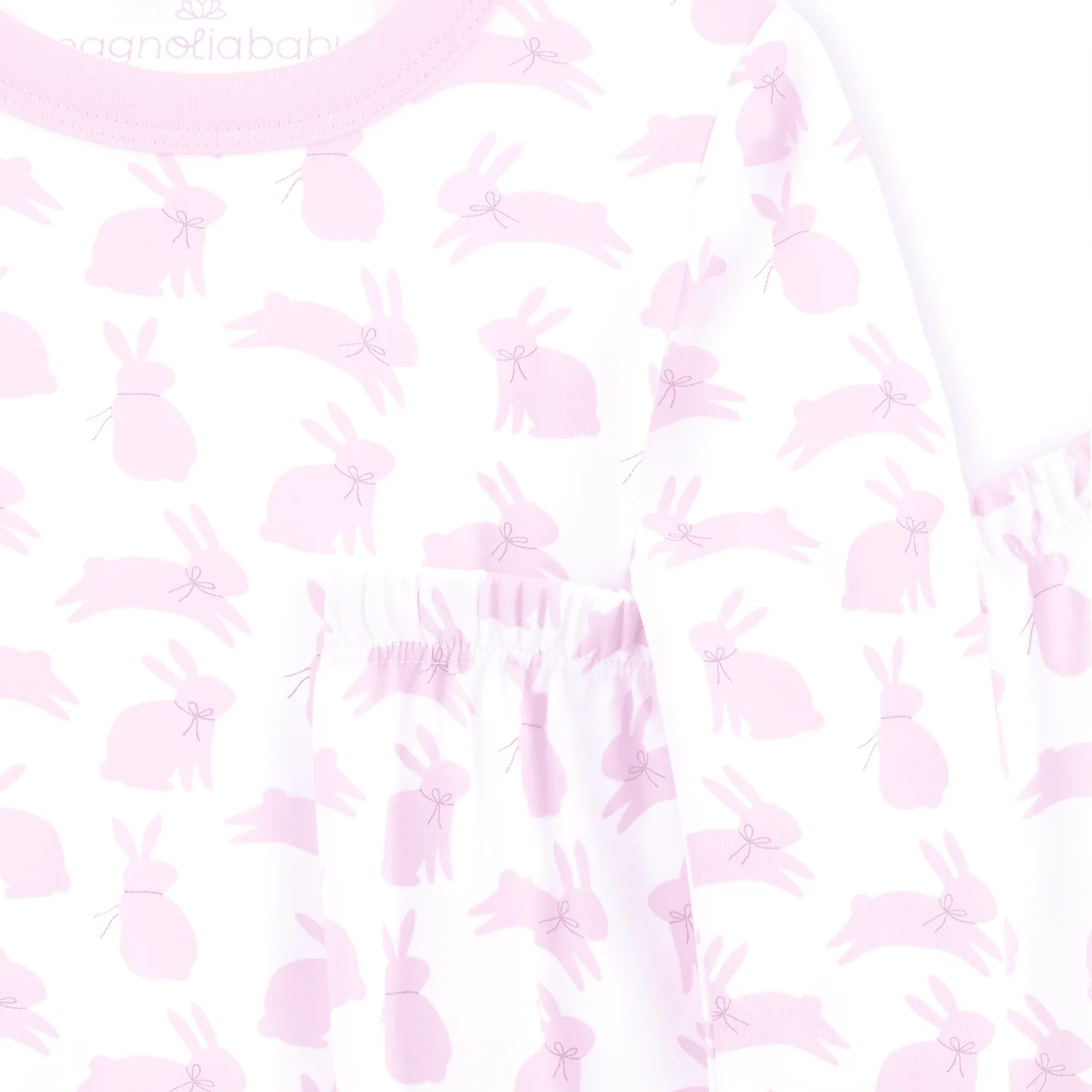 Pink Leaping Bunnies Long Pajamas