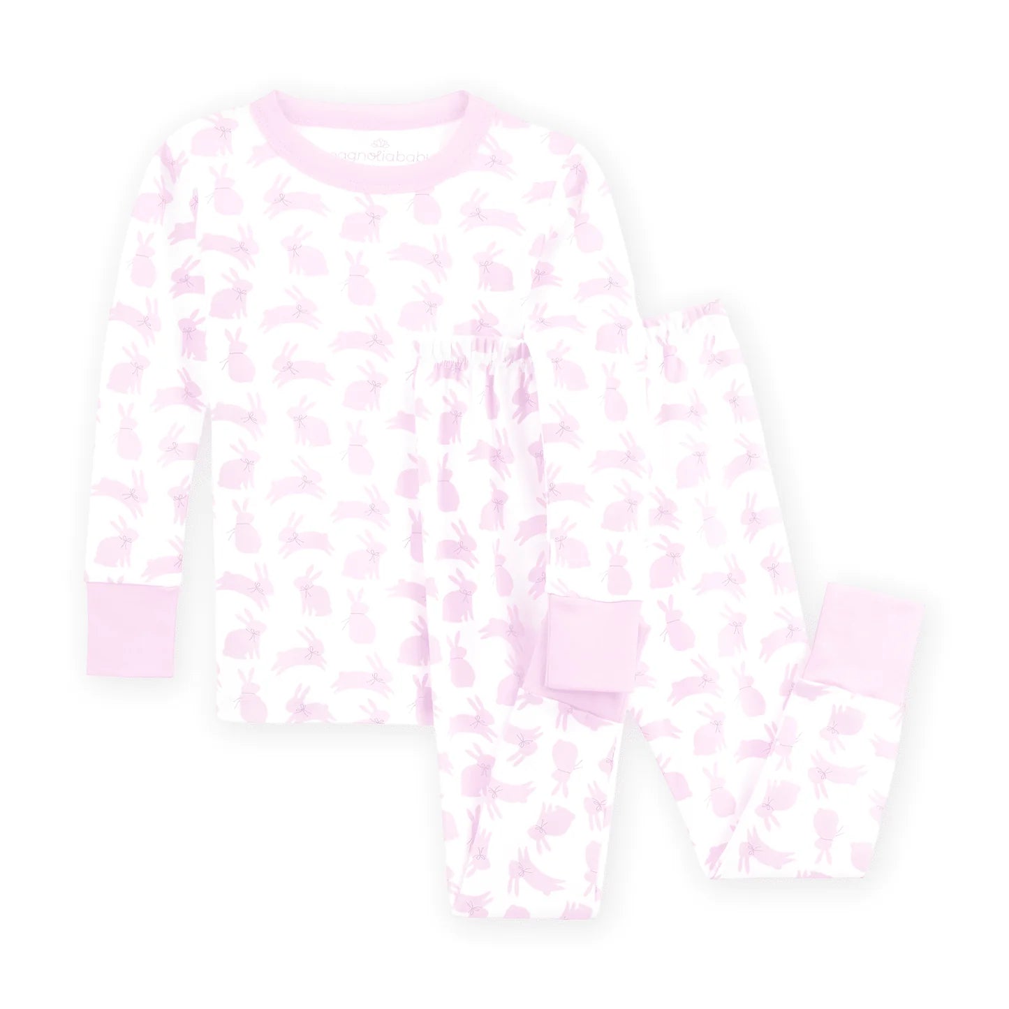 Pink Leaping Bunnies Long Pajamas