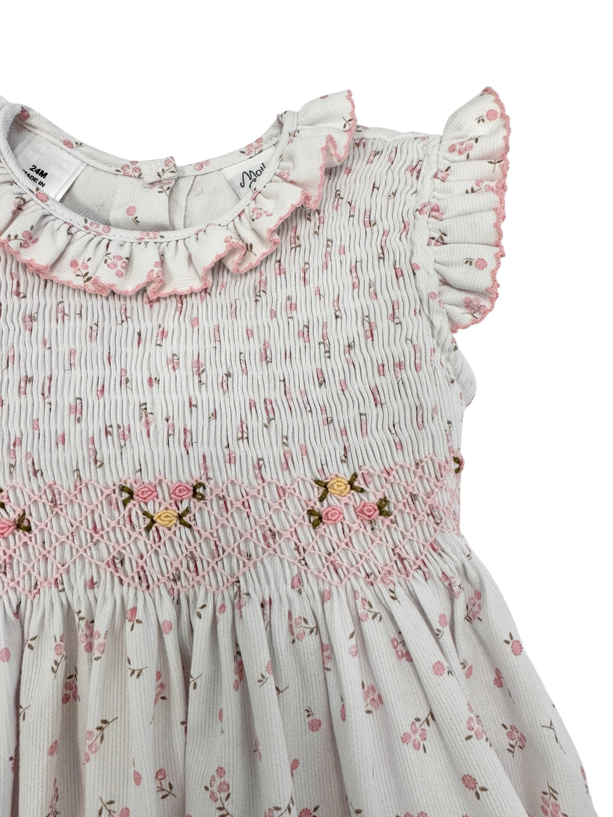Pink Rosebud Smocked Dress