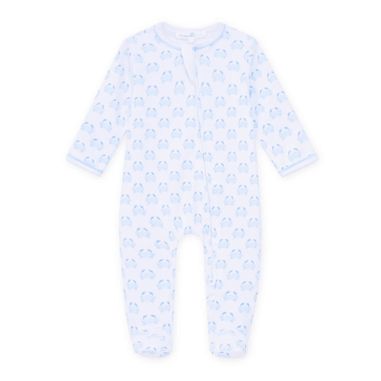 Light Blue Little Crawlers Zip Footie