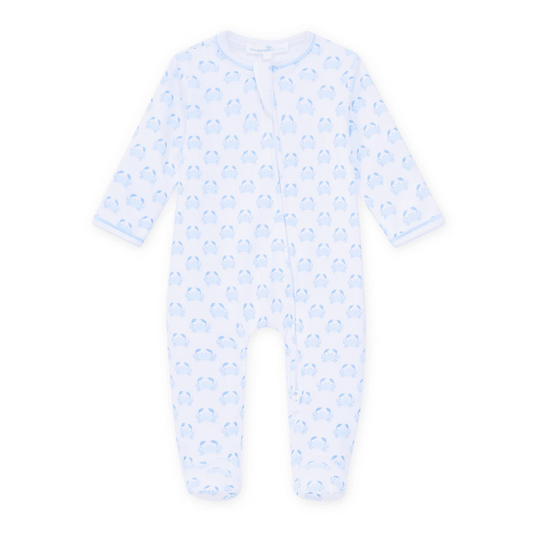 Light Blue Little Crawlers Zip Footie