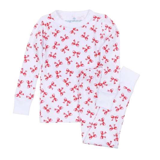 Scarlet Bows Long Pajamas