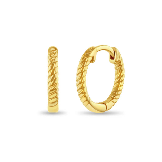 Rope Hoop Gold Plated Earrings