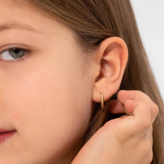 Rope Hoop Gold Plated Earrings