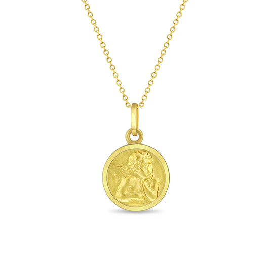 Guardian Angel Gold Plated Medal Necklace
