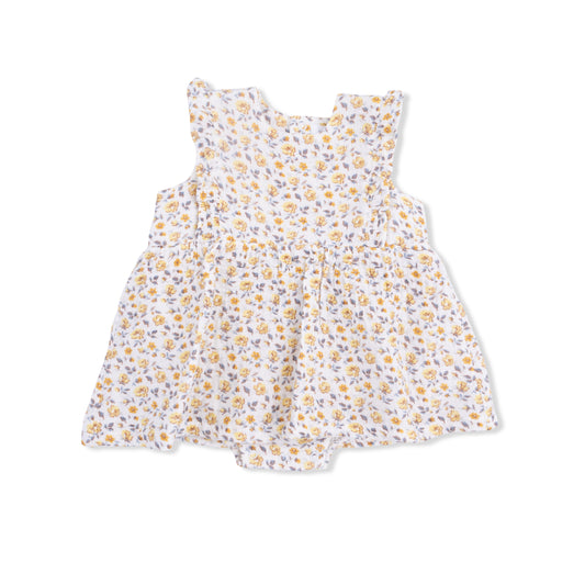 Yellow Country Roses Ruffle Dress & Bloomer