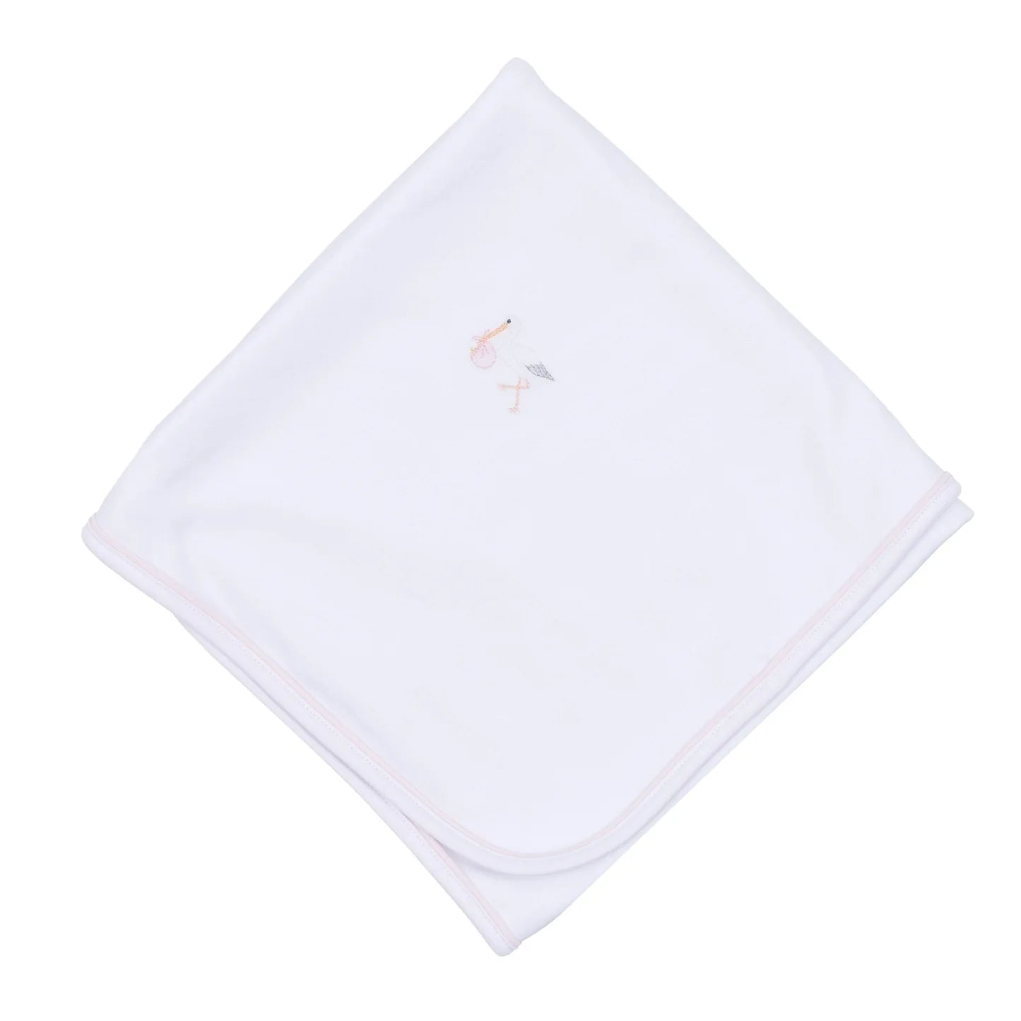 Vintage Stork Receiving Blanket Pink