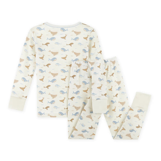 Ivory Whale Tales Long Pajamas