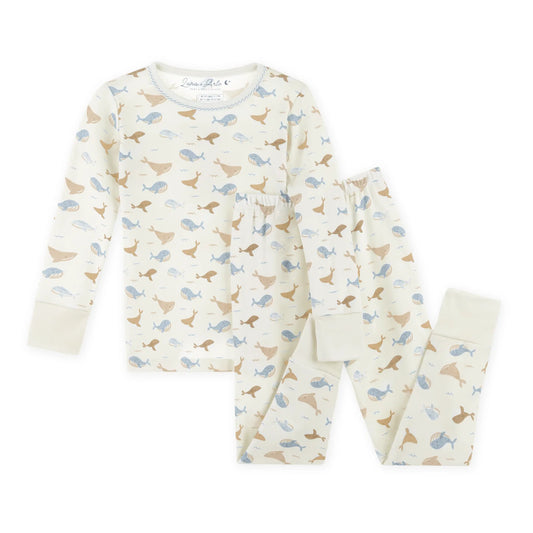 Ivory Whale Tales Long Pajamas