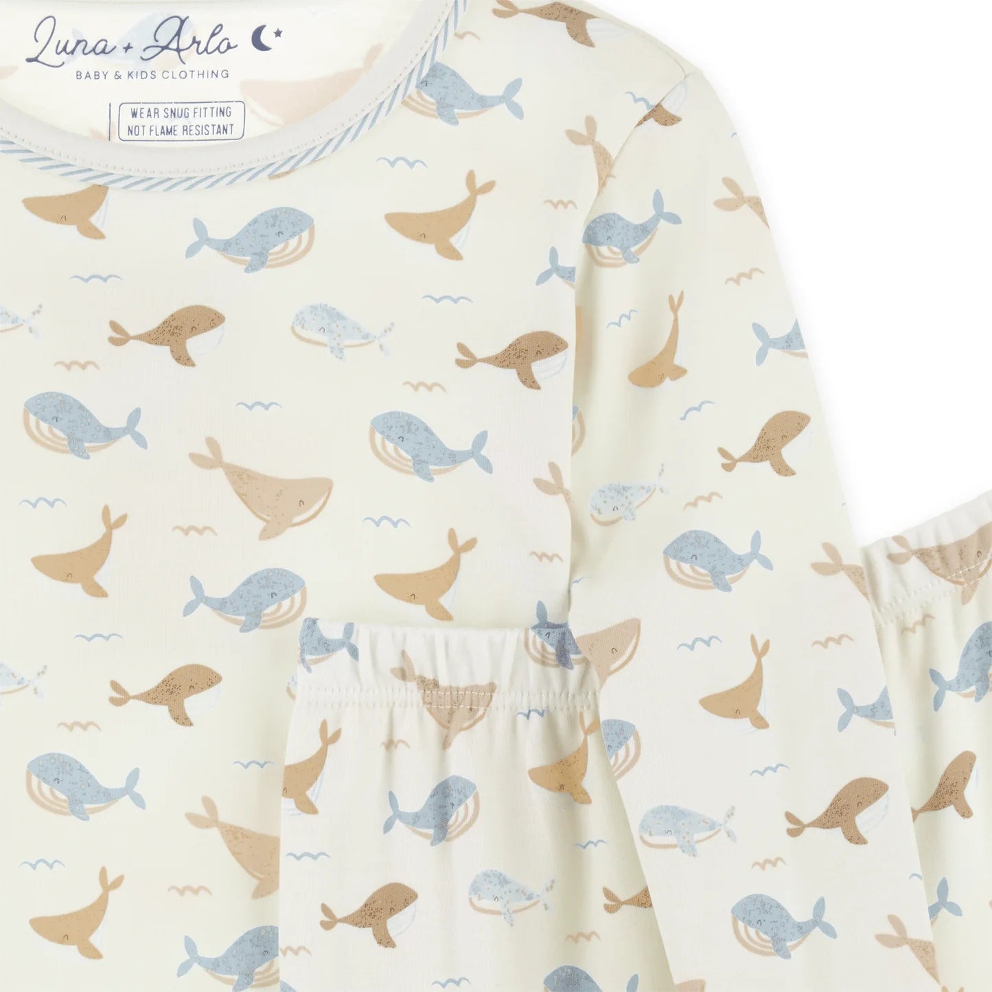 Ivory Whale Tales Long Pajamas