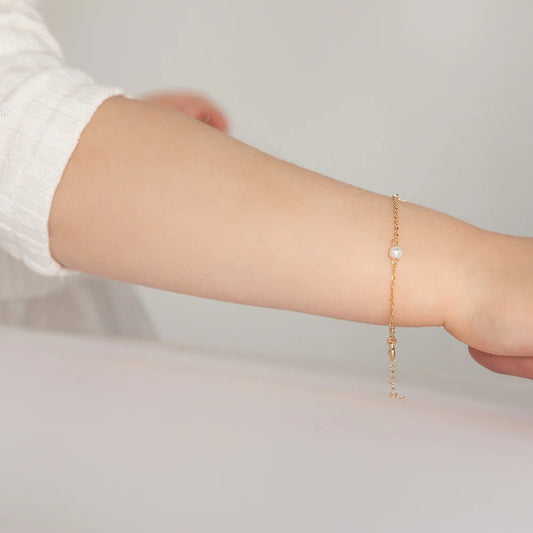 14K Polished Cross Bracelet