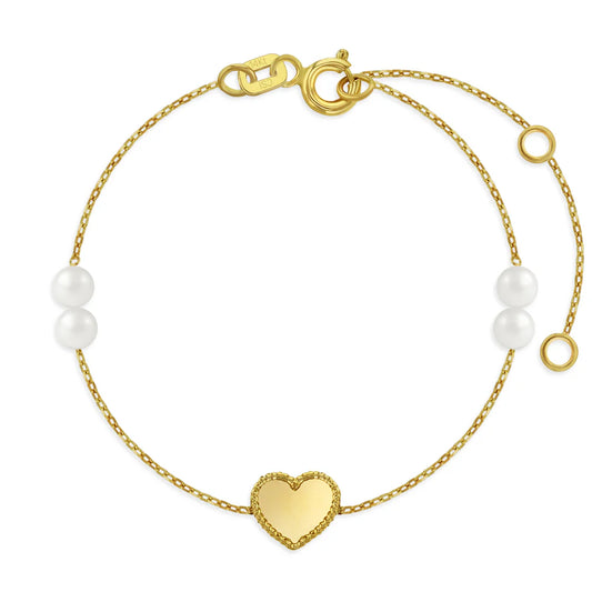 14K Gold Heart Bracelet