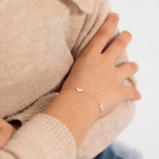 14K Gold Heart Bracelet