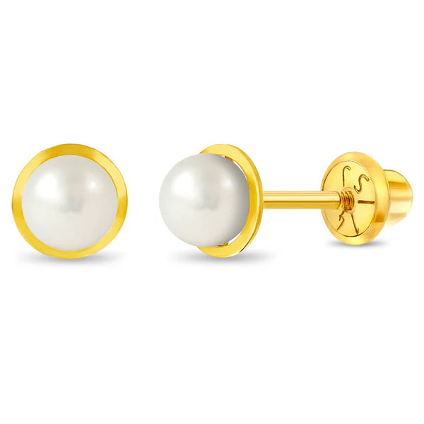 14K Gold Freshwater Pearl 6mm Earring