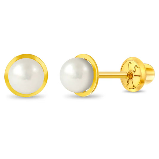 14K Gold Freshwater Pearl 6mm Earring