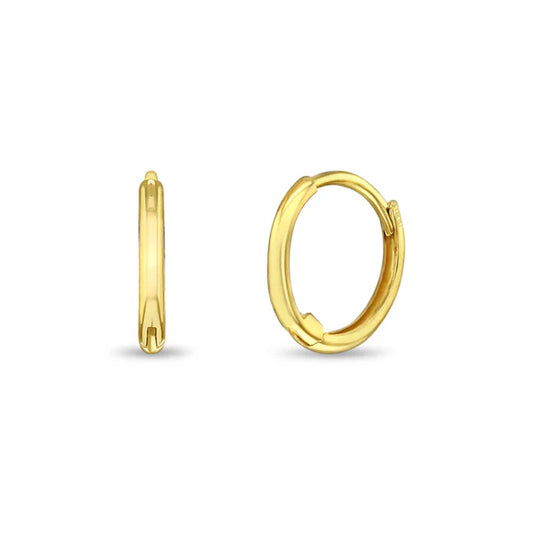 14K Gold Small Hoop Earrings 7mm