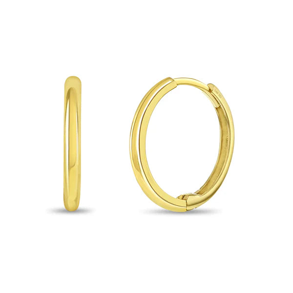14K Gold Small Hoop Earrings 11mm