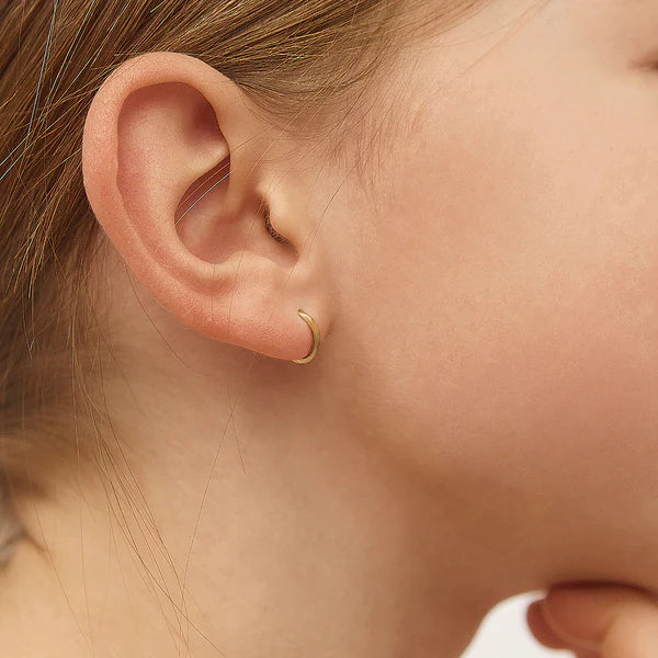 14K Gold Small Hoop Earrings 7mm