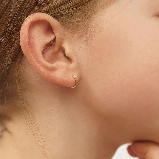 14K Gold Small Hoop Earrings 7mm
