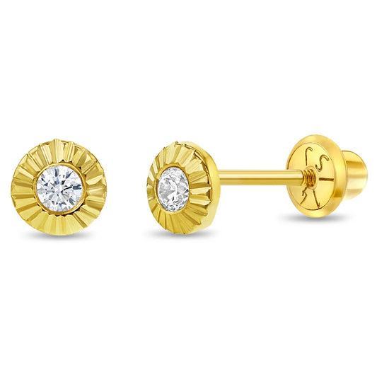 14K Gold CZ Earrings