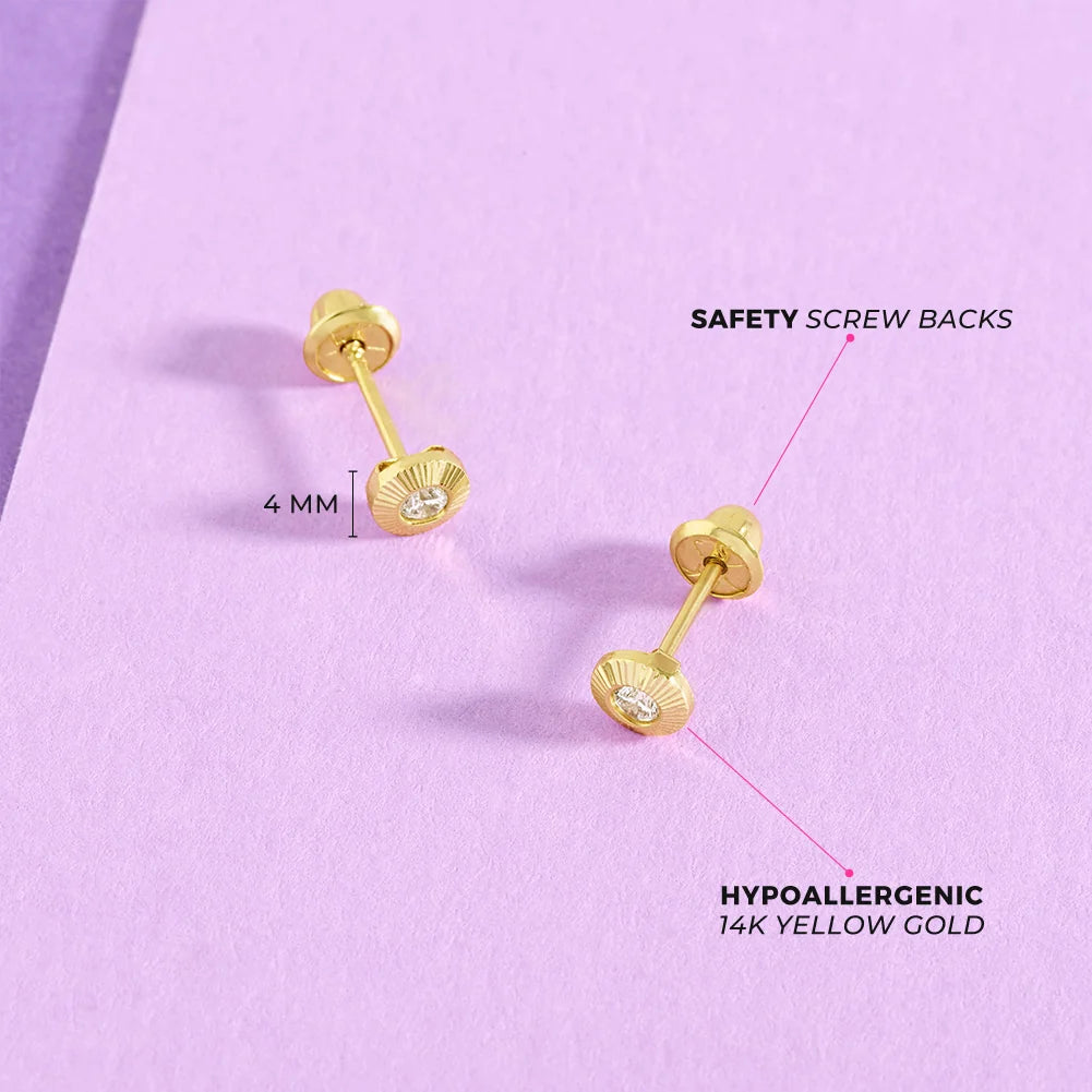14K Gold CZ Earrings