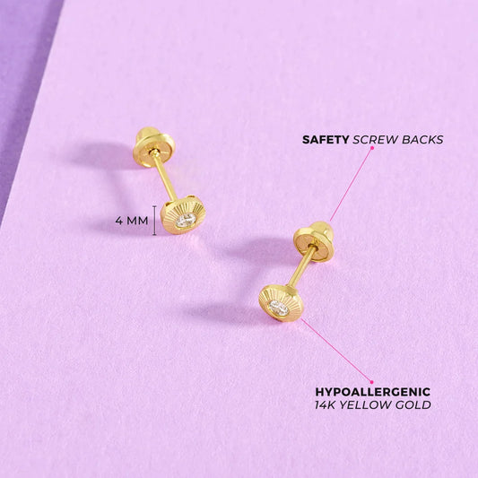 14K Gold CZ Earrings
