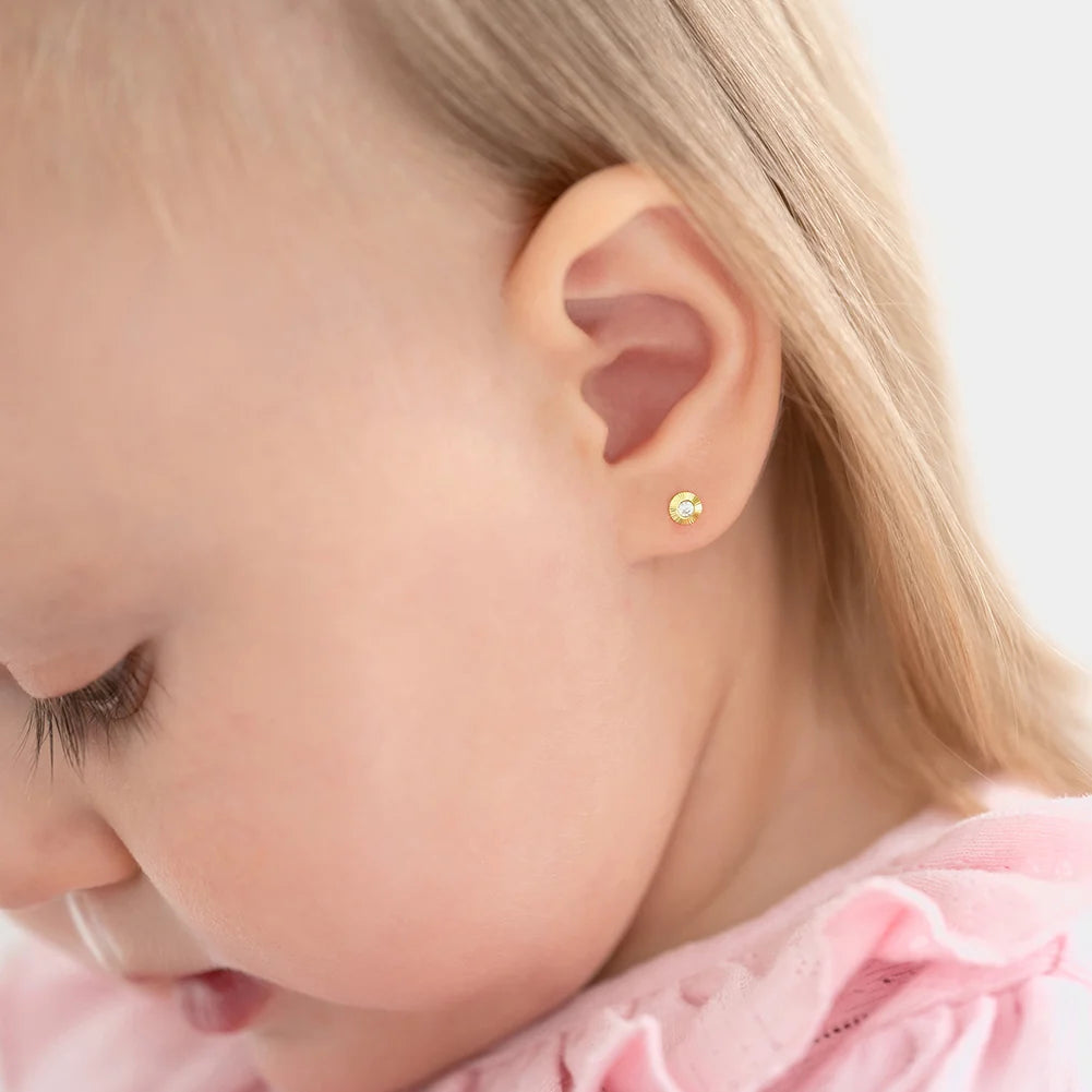 14K Gold CZ Earrings