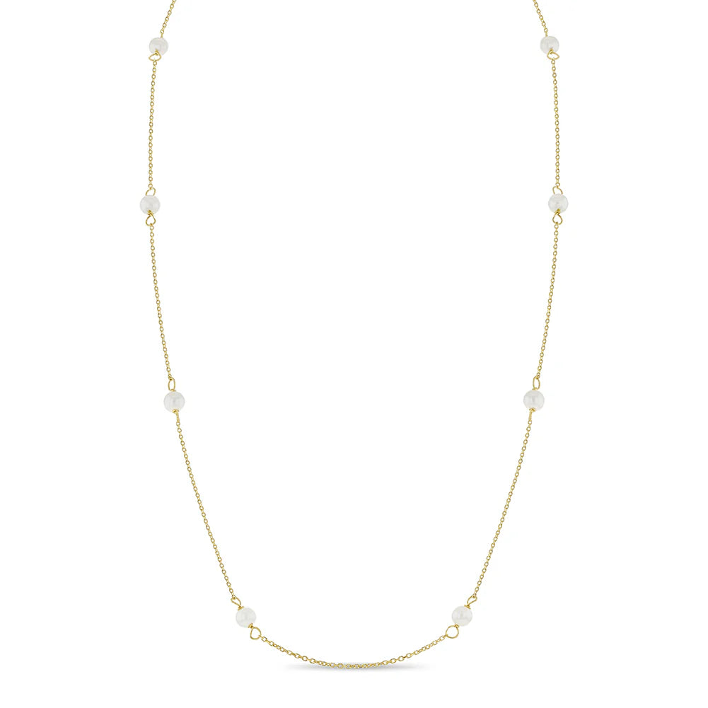 14K Gold 4mm Freshwater Cultured Pearls Necklace