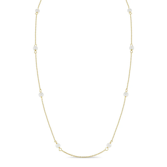 14K Gold 4mm Freshwater Cultured Pearls Necklace