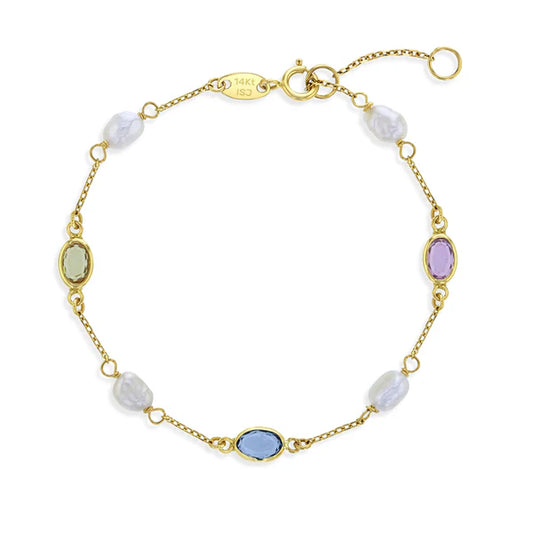 14K Gold Freshwater Pearls Bracelet